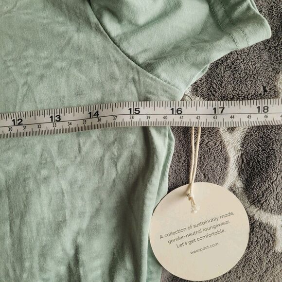 PACT 100% Organic Cotton Green Softspun Tee Tunic Size Xsmall Short Sleeve Nwt - Picture 4 of 7